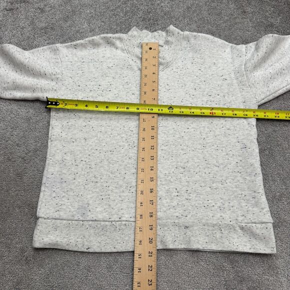 Madewell MWL BetterTerry Speckled V-Notch Pullover Sweatshirt Womens XXS Gray - Picture 8 of 12